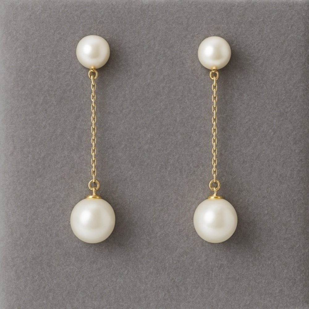 Premier Designs DUCHESS Faux Pearl Goldtone Post Back New on Card 2" Drop #432